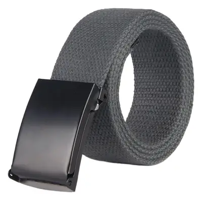 Men's Gray Canvas Belt with Black Buckle
