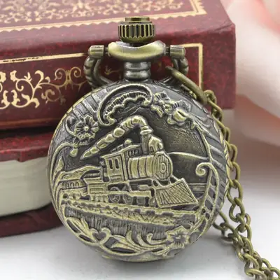 Korean Style Pocket Watch Necklace for Men Women