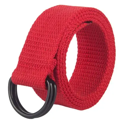 Men's Black Canvas Belt with Double Buckle Design