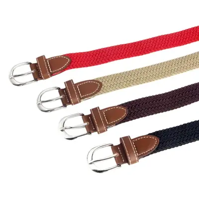 Women's 2.5cm Elastic Canvas Belt with Pin Buckle Multi-color
