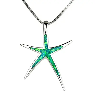 Silver Starfish Clavicle Necklace for Women