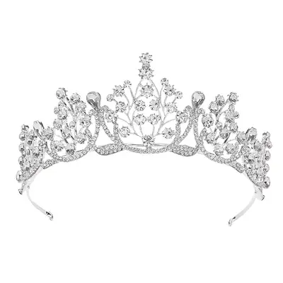 Baroque Diamond Queen Crown for Bridal Wedding Jewelry