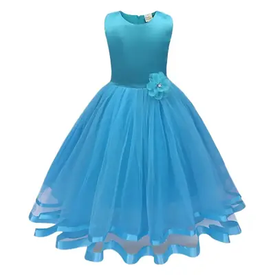 Red Korean Style Flower Girl Dress for Girls