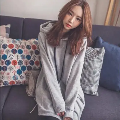 Women Hooded Vest Medium Long Gray 2018 Winter