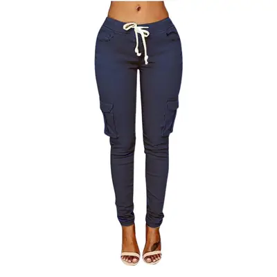 Women's Cross-Border Drawstring Lace-Up Pencil Pants Tan