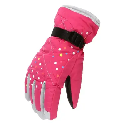 Ladies Velvet Padded Ski Gloves Blue Winter Warm Outdoor Sports