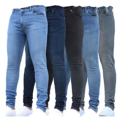 2021 Black Slim Fit Stretch Denim Men's Pants