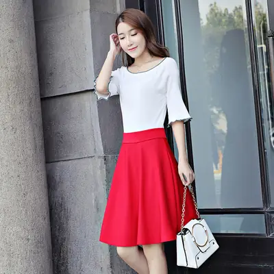 Women's Red Anti-Light Skirt 55cm New Arrival