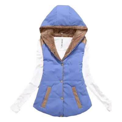 Women's Hooded Fleece Vest Candy Color Winter Jacket