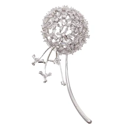 Elegant Dandelion Zircon Waist Pin for Women