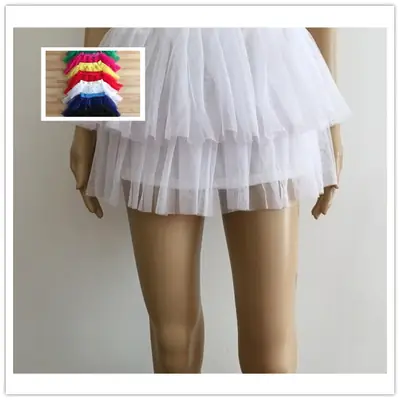 Pink Puffy Veil Mesh Short Skirt for Women