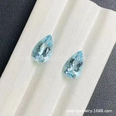 Natural Aquamarine Crystal Drop Shaped 3x4-10-14mm Medium Color