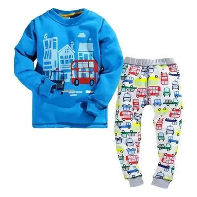 Kids Boys Vests Set Blue White Long Sleeve Winter Suit