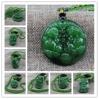 Hot Green Jade Guanyin Necklace with Sweater Chain