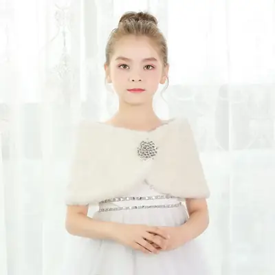 Warm White Princess Shawl for Girls Autumn Winter
