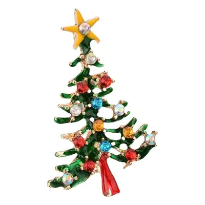 Christmas Brooch Set with Santa, Tree, & Crown Design