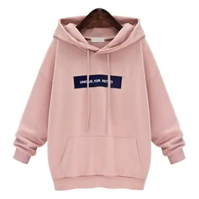 2022 Women's Pink & Grey Hooded Hoodie Large