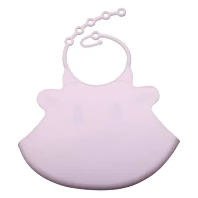 Pink Silicone Baby Eating Bib Waterproof