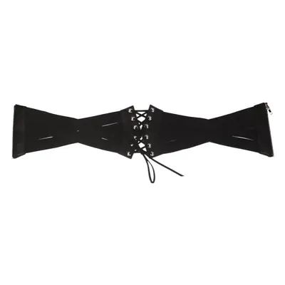 Retro Zipper Belt for Women Black Extra Wide Waist