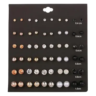 Pearl & Diamond Earrings Set 30 Pairs Wholesale
