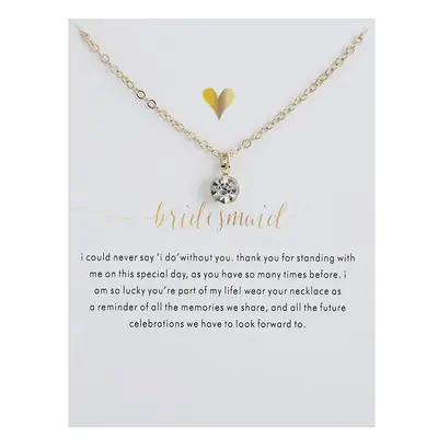 New Diamond Alloy Wedding Pendant Necklace Gold Chain