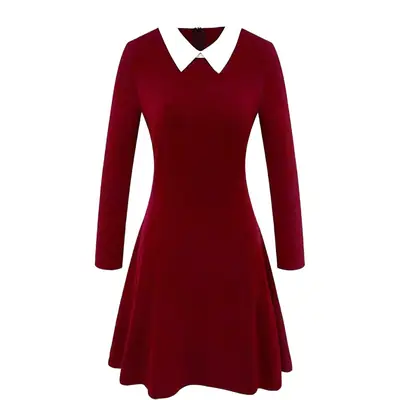 Maroon Cross-Border Swing Dress for Women Large