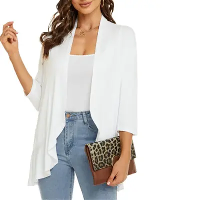 Women's Pink Seven-Sleeve Cardigan Jacket