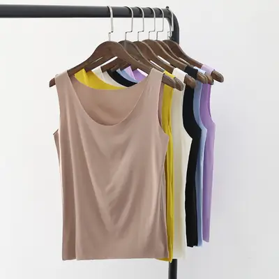 Women's Pink Modal V-Neck Camisole Slim Fit