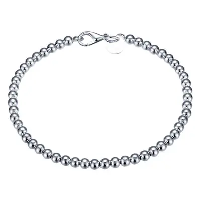 Silver Plated Beaded Bracelet 4m European American