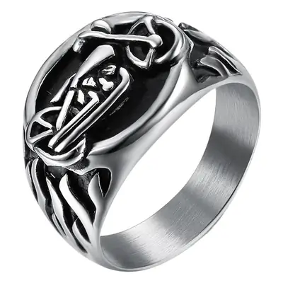 Titanium Steel Motorcycle Flame Ring for Men