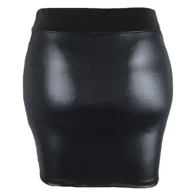 Black Matte High-Waist Hip-Hugging Slim Fit Skirt for Women