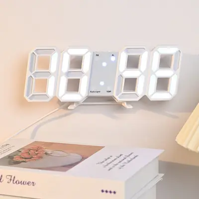Popular Smart 3D Digital Clock Alarm Clock Digital Wall Clock Led Electronic Gift Alarm Clock Large Clock Temperature Clock