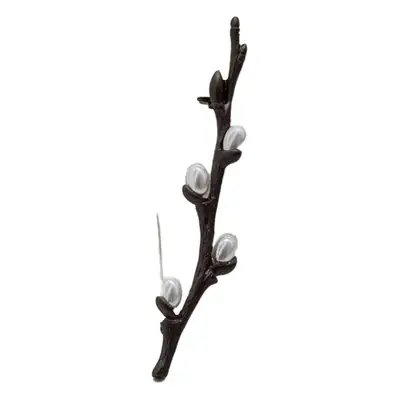 Plum Blossom Branch Brooch with Pearls Brown Antique