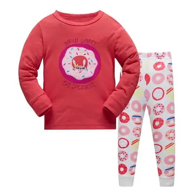 Baby Cotton Pajamas Set Pink with Candy Print