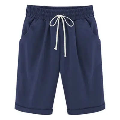 White Five-Point Casual Shorts Women Plus Size