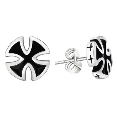 Titanium Cross Oil Earrings for Men Women
