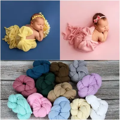 Children's Photo Props Sweet Baby Bow Newborn Elastic Knitted Wrapping