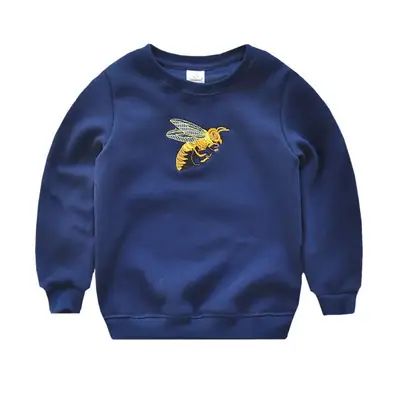 Blue Bee Print Boys Sweatshirt Non-Fleece Warm