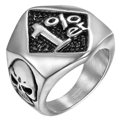 1% Er Skull Men's Ring Gold Silver Titanium 3 Pack