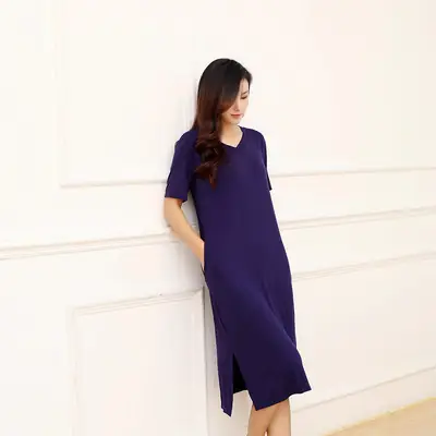 Black V Neck Plus Size Korean Style Dress