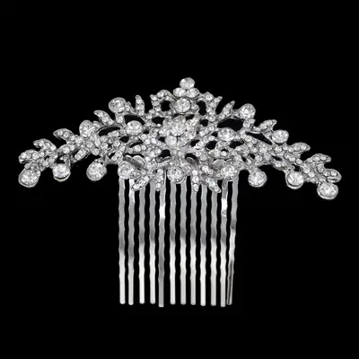 Rustic Rose Gold Crystal Hair Comb for Bridal Wear