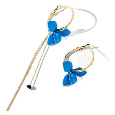 925 Silver Flower Earrings for Women Long Design