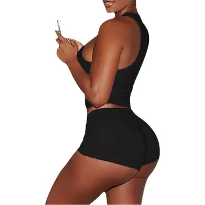 2025 Black Camisole Two-Piece Set Off-Shoulder Slimming
