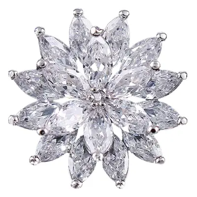 Double-Layer Crystal Sunflower Brooch for Women