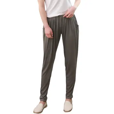 Women's Black Modal Harem Pants Slim Casual Wear