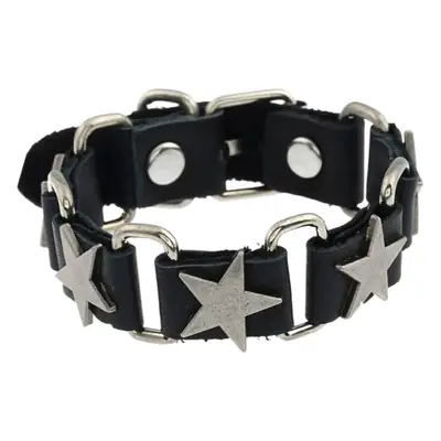 Black Star Cutout Cowhide Bracelet for Men Women