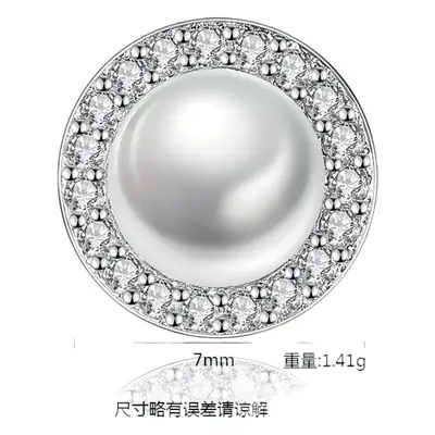 Korean Freshwater Pearl Disc Earrings 925 Silver