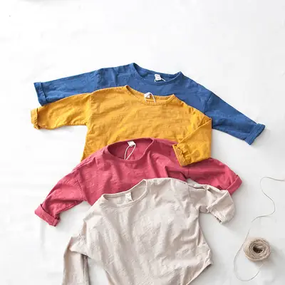 Girls Long Sleeve Cotton Top Red