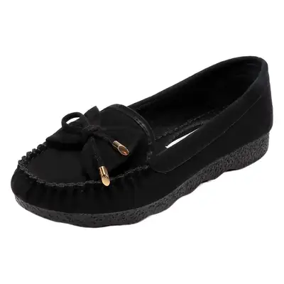 Black Bow Women's Flat Loafers