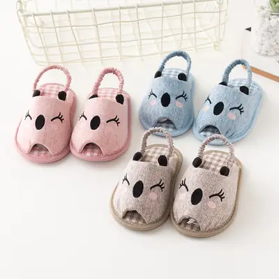 Baby Non-Slip Wear-Resistant Children's Shoes and Slippers for Spring and Autumn, Breathable Home Floor Shoes, Baby Slippers with Indoor Fabric Soles